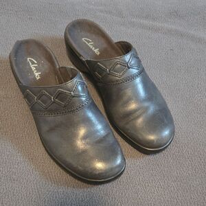 Clarks Black Mules Comfortable Slip-On Shoes